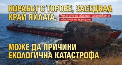 Корабът с торове, заседнал край Яйлата, може да причини екологична катастрофа