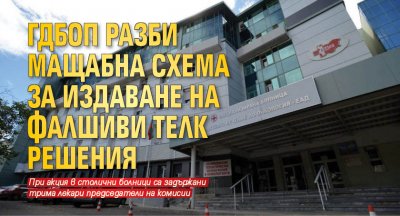 ГДБОП разби мащабна схема за издаване на фалшиви ТЕЛК решения