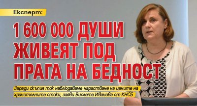 Експерт: 1 600 000 души живеят под прага на бедност