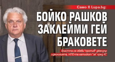 Само в Lupa.bg: Бойко Рашков заклейми гей браковете
