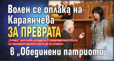 Волен се оплака на Караянчева за преврата в "Обединени патриоти"