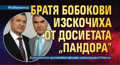  Новината: Братя Бобокови изскочиха от Досиетата "Пандора"