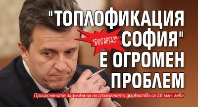 "Булгаргаз": "Топлофикация София" e огромен проблем
