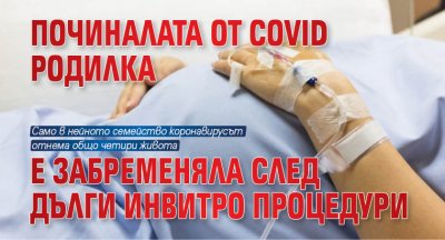 Починалата от COVID родилка е забременяла след дълги инвитро процедури