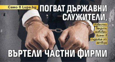 Само в Lupa bg: Погват държавни служители, въртели частни фирми