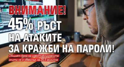 ВНИМАНИЕ! 45% ръст на атаките за кражби на пароли!