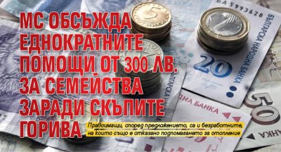 МС обсъжда еднократните помощи от 300 лв. за семейства заради скъпите горива