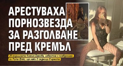 Арестуваха порнозвезда за разголване пред Кремъл