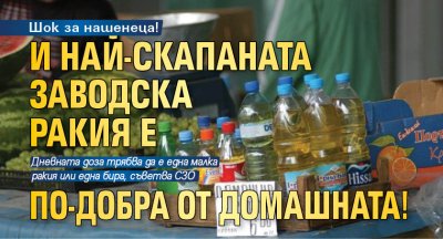 Шок за нашенеца! И най-скапаната заводска ракия е по-добра от домашната!