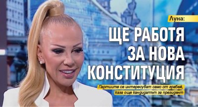 Луна: Ще работя за нова Конституция