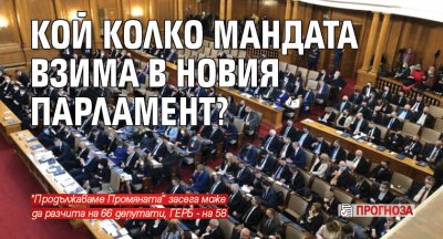 Кой колко мандата взима в новия парламент? (ПРОГНОЗА)