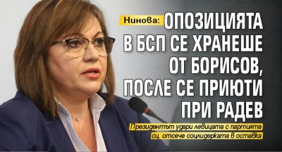 Нинова: Опозицията в БСП се хранеше от Борисов, после се приюти при Радев