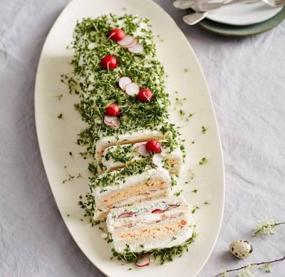 Пълнен хляб с три вкуса крем сирене