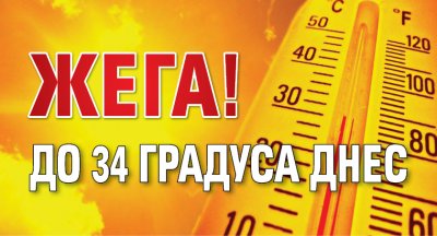 Жега! До 34 градуса днес