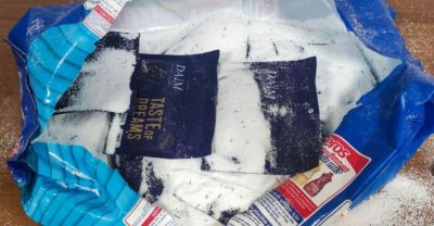 Иззеха 75 кг тютюн за наргиле в опаковки с прах за пране на „Лесово“