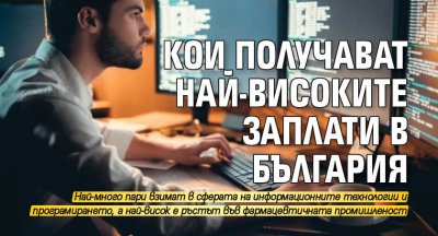 Кои получават най-високите заплати в България