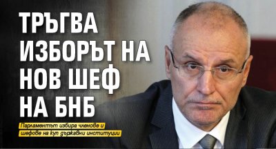 Тръгва изборът на нов шеф на БНБ