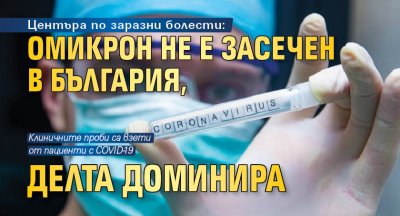 Центъра по заразни болести: Омикрон не е засечен в България, Делта доминира