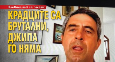 Плевнелиев се ожали: Крадците са брутални, джипа го няма