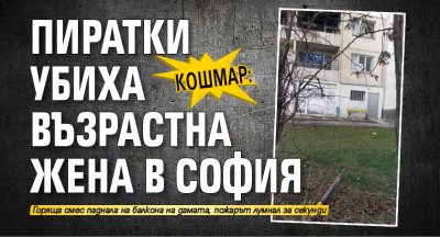 КОШМАР: Пиратки убиха възрастна жена в София