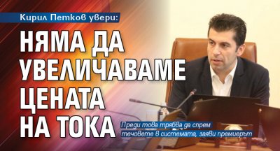 Кирил Петков увери: Няма да увеличаваме цената на тока