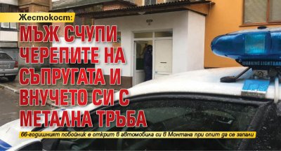 Жестокост: Мъж счупи черепите на съпругата и внучето си с метална тръба