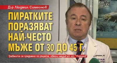 Д-р Людмил Симеонов: Пиратките поразяват най-често мъже от 30 до 45 г.