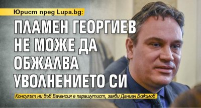 Юрист пред Lupa.bg: Пламен Георгиев не може да обжалва уволнението си