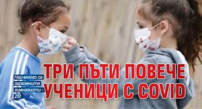 Три пъти повече ученици с COVID