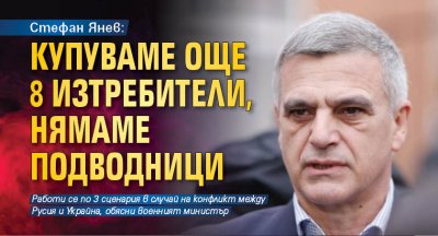 Стефан Янев: Купуваме още 8 изтребители, нямаме подводници 