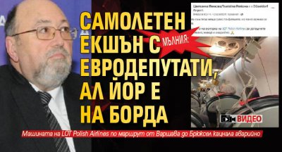 МЪЛНИЯ: Самолетен екшън с евродепутати, Ал Йор е на борда (ВИДЕО)