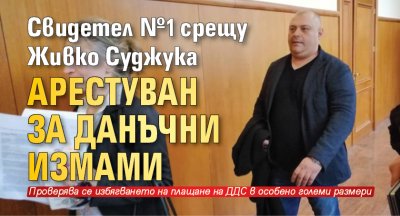 Свидетел №1 срещу Живко Суджука арестуван за данъчни измами