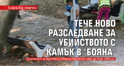 Lupa.bg научи: Тече ново разследване за убийството с камък в "Бояна"