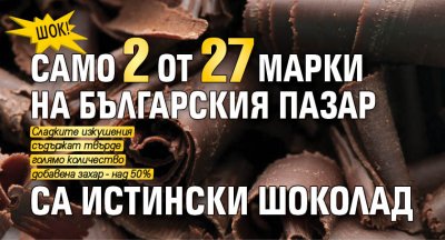 Шок! Само 2 от 27 марки на българския пазар са истински шоколад