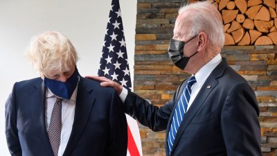 Президентът на САЩ Джо Байдън и премиерът на Великобритания Борис
