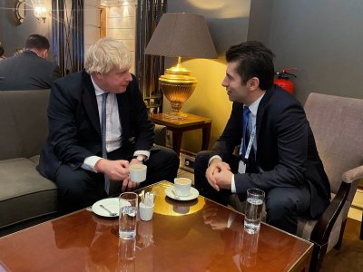 Премиерът Кирил Петков и колегата му от Обединеното кралство Борис