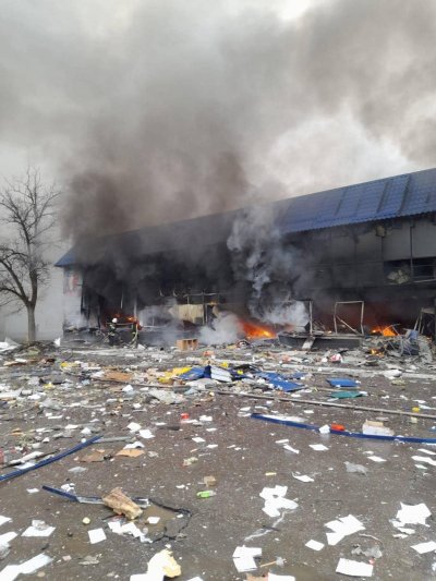 Мощна експлозия е избухнала до централната железопътна гара в украинската