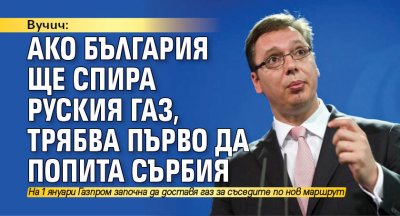 Вучич: Ако България ще спира руския газ, трябва първо да попита Сърбия