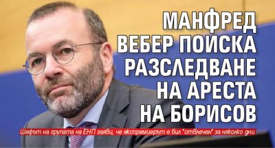 Манфред Вебер поиска разследване на ареста на Борисов 