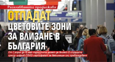 Разхлабването продължава: Отпадат цветовите зони за влизане в България