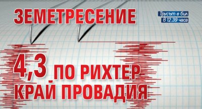 Земетресение 4,3 по Рихтер край Провадия