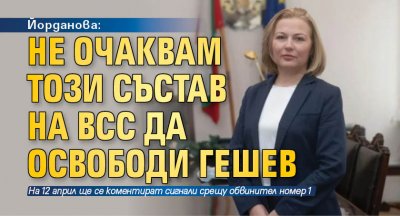 Йорданова: Не очаквам този състав на ВСС да освободи Гешев
