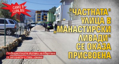 Само в Lupa.bg: "Частната" улица в „Манастирски ливади" се оказа присвоена