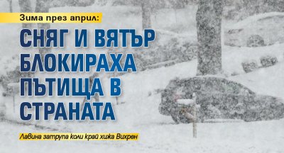 Зимата се завърна през април На много места в страната заваля сняг