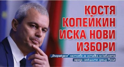 Костя Копейкин иска нови избори