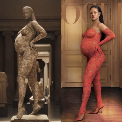 Направиха статуя на бременната Риана