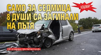 Кошмар: Само за седмица 8 души са загинали на пътя