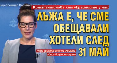 Константинова към украинците у нас: Лъжа е, че сме обещавали хотели след 31 май