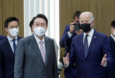 Американският държавен глава Джо Байдън пристигна днес в Южна Корея Това е първото