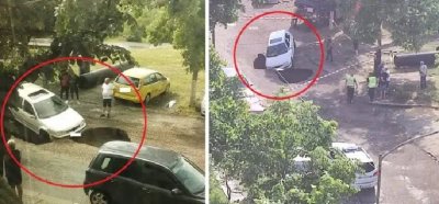Кола е пропаднала по време на движение в дупка на път който се ремонтира в Бургас Злополуката е станала